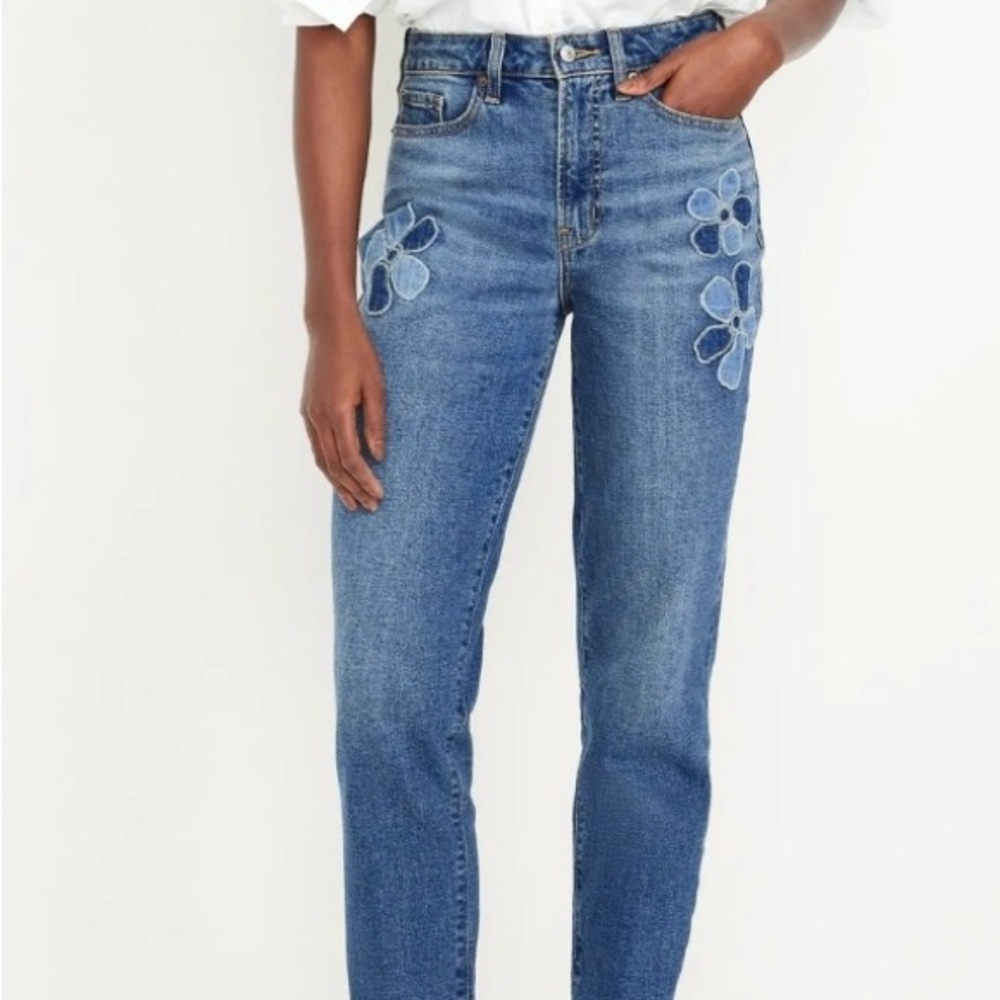 Old Navy Blue Floral Embroidered Jeans - Picture 7 of 7